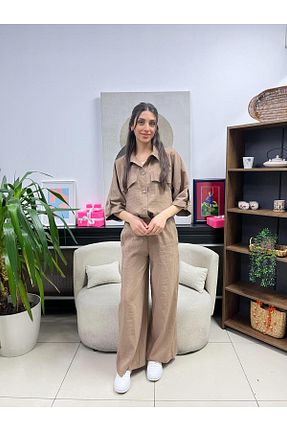 ست بالاتنه و پائین تنه بژ زنانه بافتنی EGZOTİK ASORTİK - کد 899251237