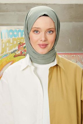 شال سبز زنانه پنبه ای FİVESCARF - کد 899253196