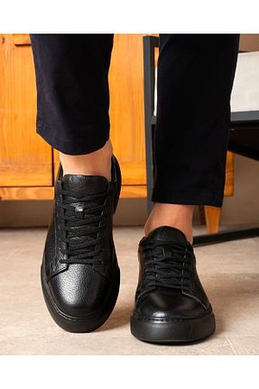 کفش اسنیکر مشکی مردانه چرم اصل Leathermens - کد 898116642