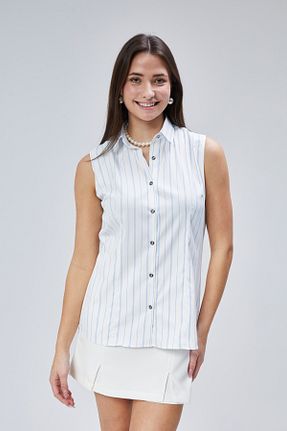 پیراهن سفید زنانه اسلیم By shirts - کد 899264125