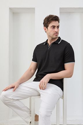 تیشرت مشکی مردانه اسلیم فیت RAVANELLI - کد 899269246