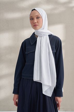 شال سفید زنانه پنبه پلی استر ARMANDA - کد 899268283