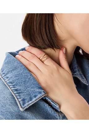 انگشتر جواهر طلائی زنانه Twist - کد 899271843