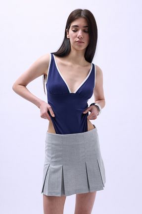 دامن طوسی زنانه پنبه ای Black Fashion - کد 900144043