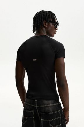تیشرت مشکی مردانه Relaxed Bershka - کد 896313989