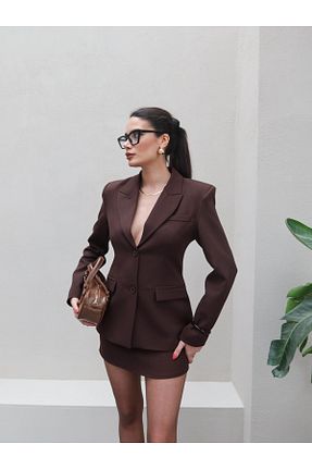 ست بالاتنه و پائین تنه قهوه ای زنانه مخلوط پلی استر ESRAHELVACI - کد 899275937