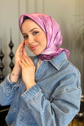 روسری رنگی کرپ ساتن ابریشم Armine - کد 806625773