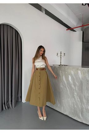دامن سبز زنانه پلی استر xAsprin Fashion - کد 899285211