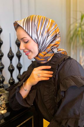 روسری رنگی کرپ ساتن ابریشم Armine - کد 836049323