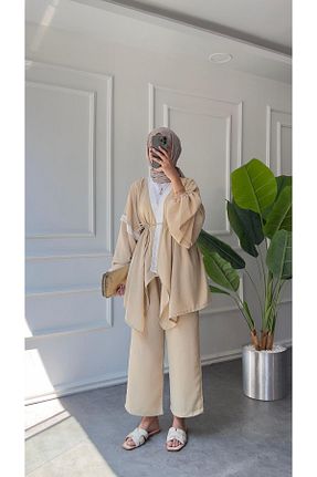 ست بالاتنه و پائین تنه بژ زنانه بافتنی BUTİK SEPETİN - کد 899292426