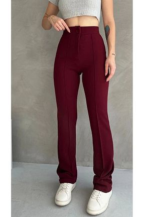 شلوار زرشکی زنانه پنبه - پلی استر - الاستین THIFF GYMWEAR - کد 899278395