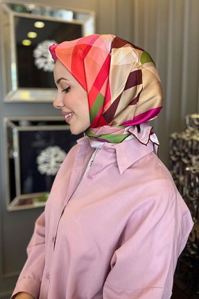 روسری رنگی کرپ ساتن ابریشم Armine - کد 806625714