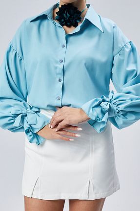 پیراهن فیروزه ای زنانه اورسایز EMMAS CLOTHİNG - کد 884476338