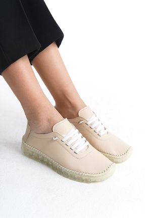 کفش کژوال بژ زنانه چرم خالص Limeo - کد 899293920