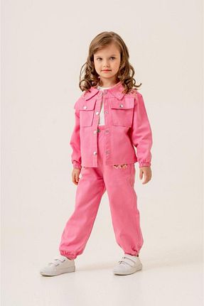 ست بالاتنه و پائین تنه صورتی بچه گانه %100 پنبه harby kids - کد 900163056