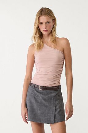 بادی صورتی زنانه یقه نامتقارن Stradivarius - کد 899307344