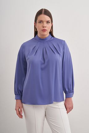 بلوز بنفش زنانه ساده Aker - کد 899343407