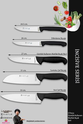 چاقو / ست چاقو Dilimleme Bıçağı CASTLE KITCHEN - کد 378046271
