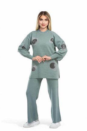 ست بالاتنه و پائین تنه فیروزه ای زنانه تریکو NEWCO - کد 899365186