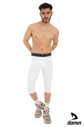 ساق شلواری اسپرت سفید مردانه 3/4 Boy DOMİN SPOR - کد 828351239