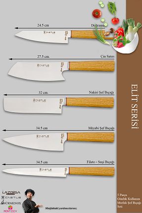 چاقو / ست چاقو Şef Bıçağı CASTLE KITCHEN - کد 649427673