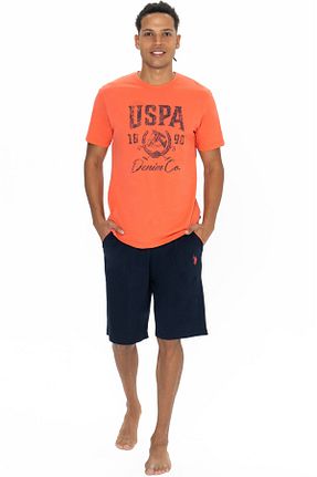ست لباس راحتی نارنجی مردانه چاپی U.S. Polo Assn. - کد 899363134