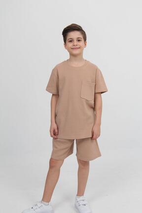 ست بالاتنه و پائین تنه قهوه ای بچه گانه بافتنی Perendi - کد 900178701