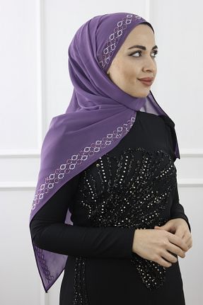روسری بنفش شیفون Modabanuda - کد 899363846