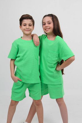 ست بالاتنه و پائین تنه سبز بچه گانه بافتنی Perendi - کد 900177114