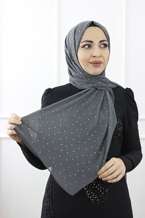 روسری طوسی شیفون Modabanuda - کد 899384019