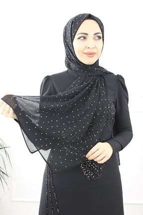 روسری مشکی شیفون Modabanuda - کد 899383648