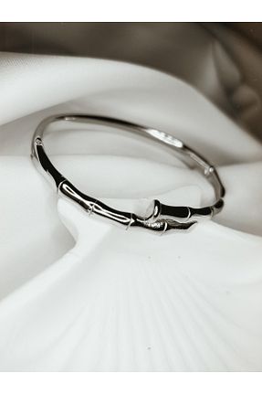 دستبند استیل (فولاد) طوسی زنانه استیل ضد زنگ Pretty - کد 899395950