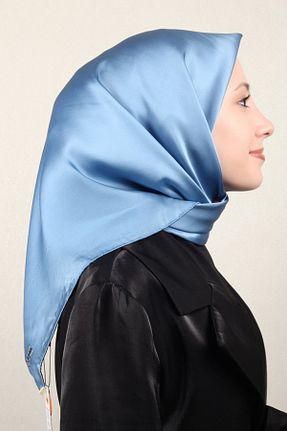دستمال گردن سرمه ای زنانه ابریشم Joyas - کد 899420456