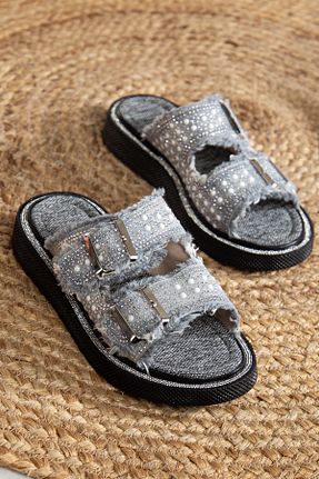 صندل طوسی زنانه پاشنه تخت Mc vay Shoes - کد 899429046