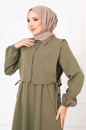 لباس حجاب خاکی زنانه رگولار EBRUTESETTÜR - کد 900282421