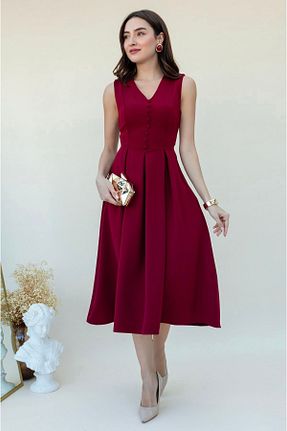 لباس زرشکی زنانه بافتنی Afiş Butik - کد 899438598