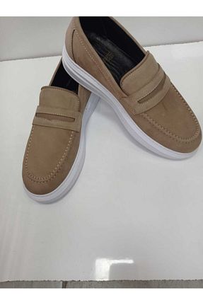 کفش کژوال بژ مردانه چرم خالص ydf - کد 899434572