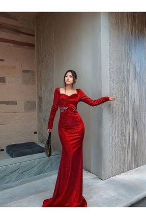 لباس قرمز زنانه بافتنی Trendusfashion - کد 900284066