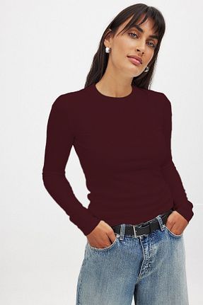 بلوز زرشکی زنانه ساده CHEISU - کد 899441027