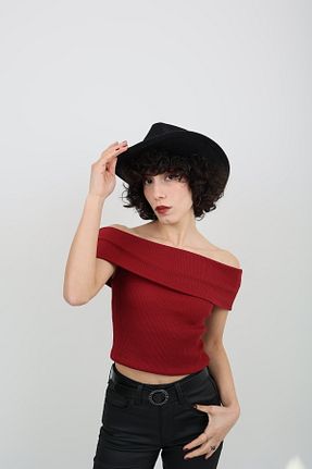 بلوز زرشکی زنانه ساده Butik - کد 899445998