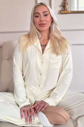 ست لباس راحتی زرد زنانه طرح دار Pijamaevi - کد 899450376