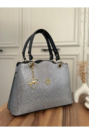 کیف دوشی طوسی زنانه چرم مصنوعی TAKYAKA - کد 899212077