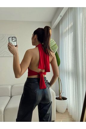 تونیک قرمز زنانه بافتنی Zoom Butik - کد 900535319