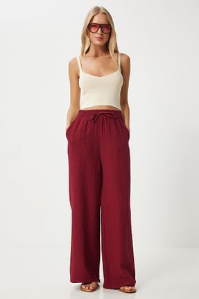 شلوار زرشکی زنانه پنبه ای Lovelyİstanbul - کد 855029779