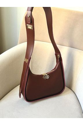 کیف دوشی زرشکی زنانه چرم مصنوعی Moda Sekiz - کد 899389868