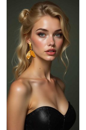 گوشواره جواهر بژ میخ Lu Atelier - کد 899483342