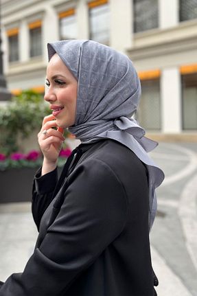 روسری طوسی پنبه ای Pierre Cardin - کد 818681384