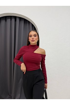 بلوز زرشکی زنانه ساده RESSHO - کد 899496206