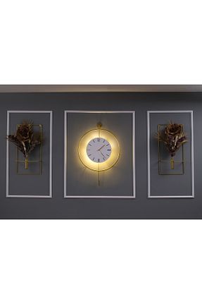 ساعت دیواری طلائی 50 * 75 MetaQuartz Aksesuar - کد 648899107