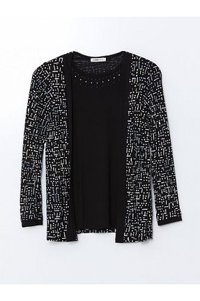 بلوز مشکی زنانه چاپی LC Waikiki - کد 899496822